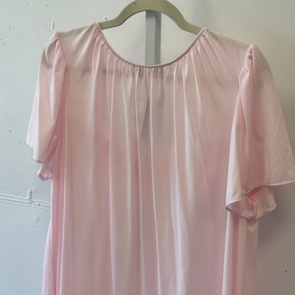 NWT Miss Elaine Essentials Pink Embroidered Nylon Nightgown XL Sleepwear - Picture 4 of 7